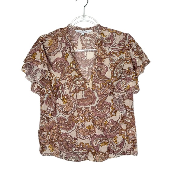 Intermix | Carolina Paisley Silk Chiffon Top Small - Picture 2 of 8